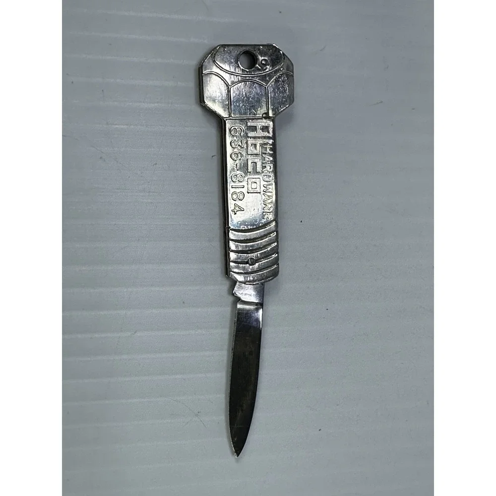 Vintage Abco Hardware Advertising Key Ring Knife Bolt Design Made‎ In Italy